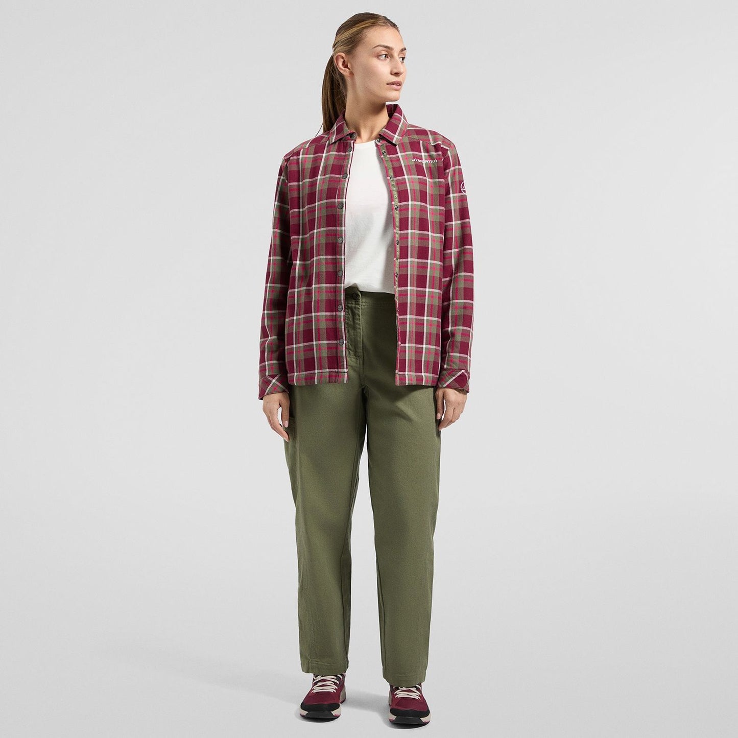 Rambler Lined Flannel Shirt W Redwood/Chalk