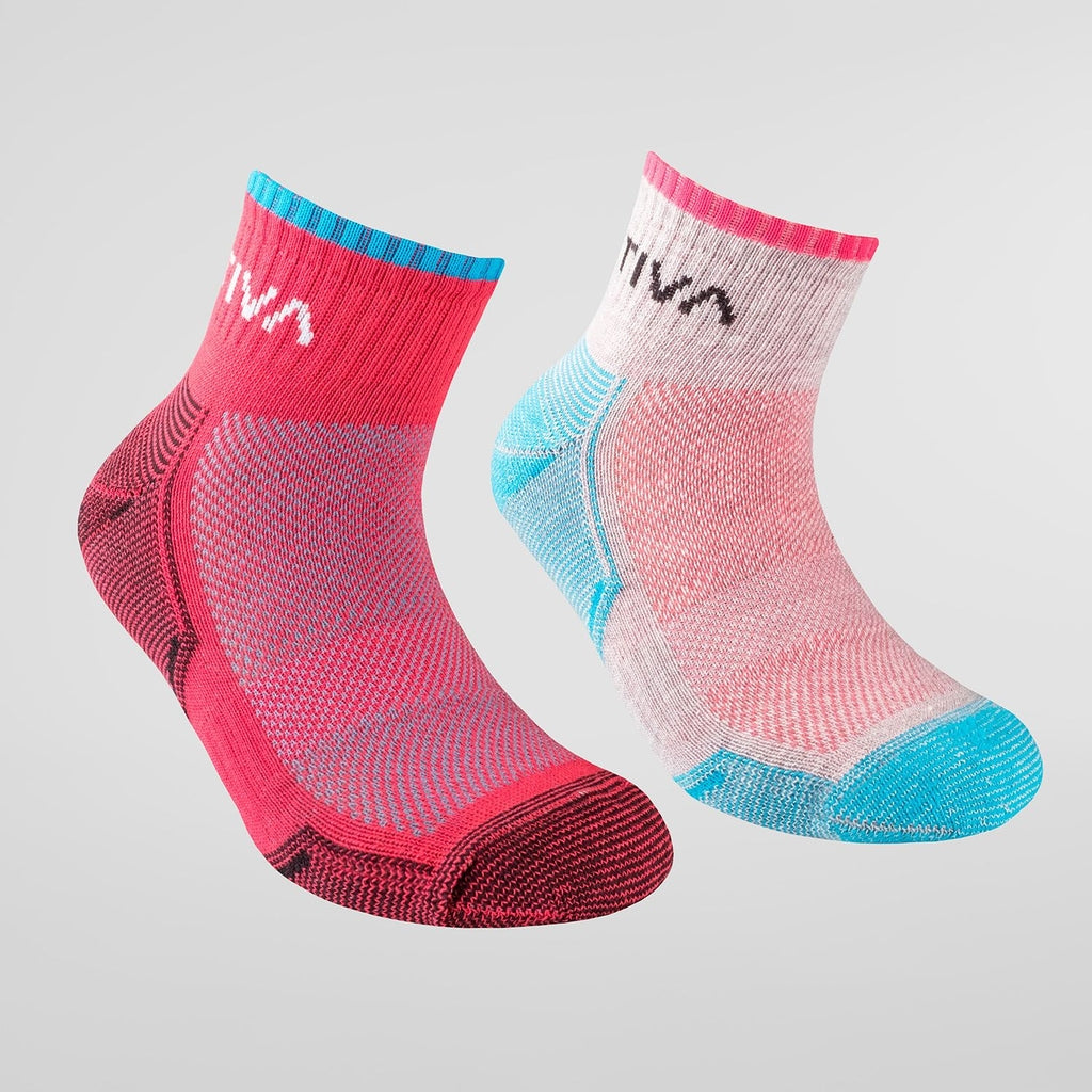 Kids Running Socks Malibu Blue/Hibiscus