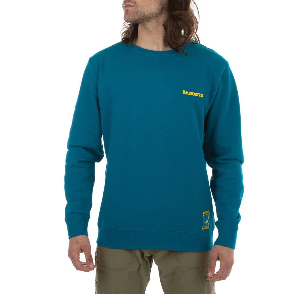 Climbing on the Moon Sweatshirt Man Turchese/Giallo