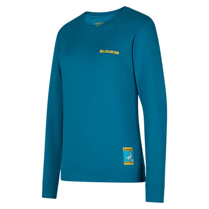 Climbing on the Moon Sweatshirt W Turchese/Giallo