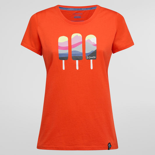 Icy Mountains T-Shirt Woman Cherry Tomato