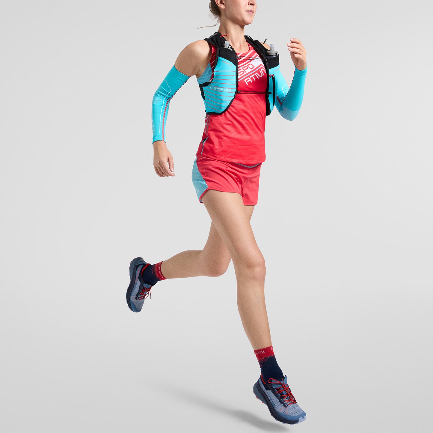 Slipstream Tank Woman Hibiscus/Malibu Blue