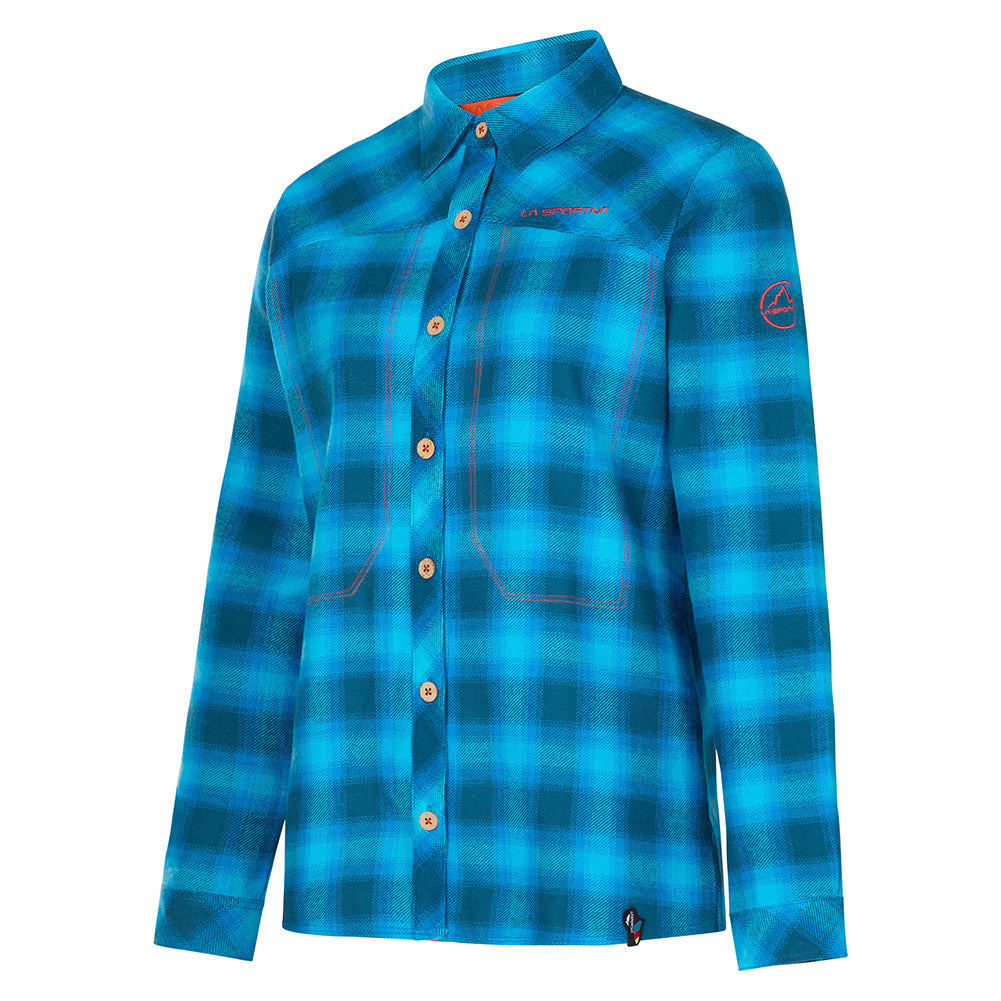 Rambler Flannel Shirt Woman Storm Blue/Cherry Tomato