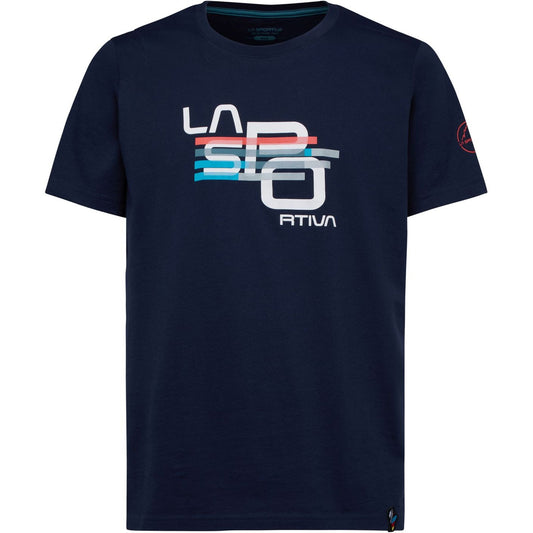 Stripe Cube T-Shirt Man Deep Sea