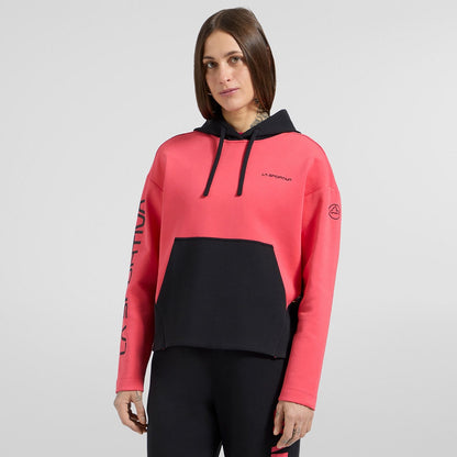 Podium Hoody Big Logo W Black/Hibiscus