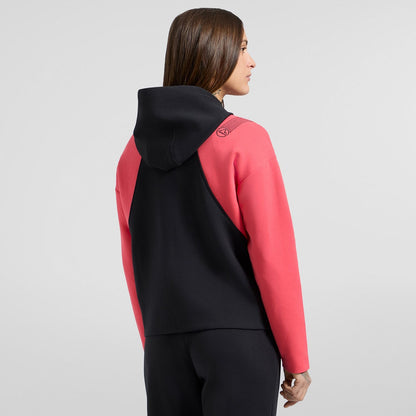 Podium Hoody Big Logo W Black/Hibiscus