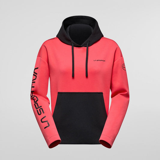 Podium Hoody Big Logo W Black/Hibiscus
