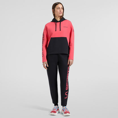 Podium Hoody Big Logo W Black/Hibiscus