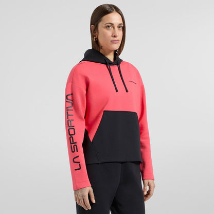 Podium Hoody Big Logo W Black/Hibiscus